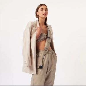 NWT Billie BANDOLIER Strap - Greige Leather